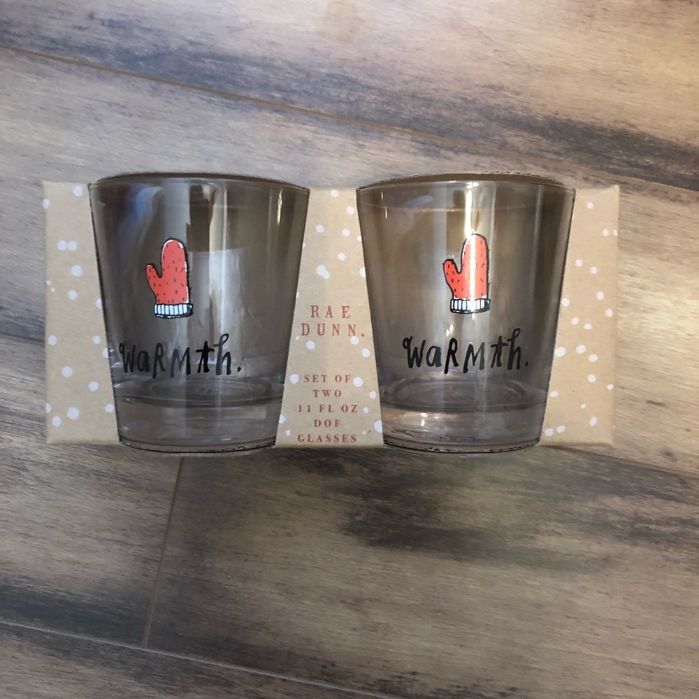 Rae Dunn Warmth glasses. Set of 2. New